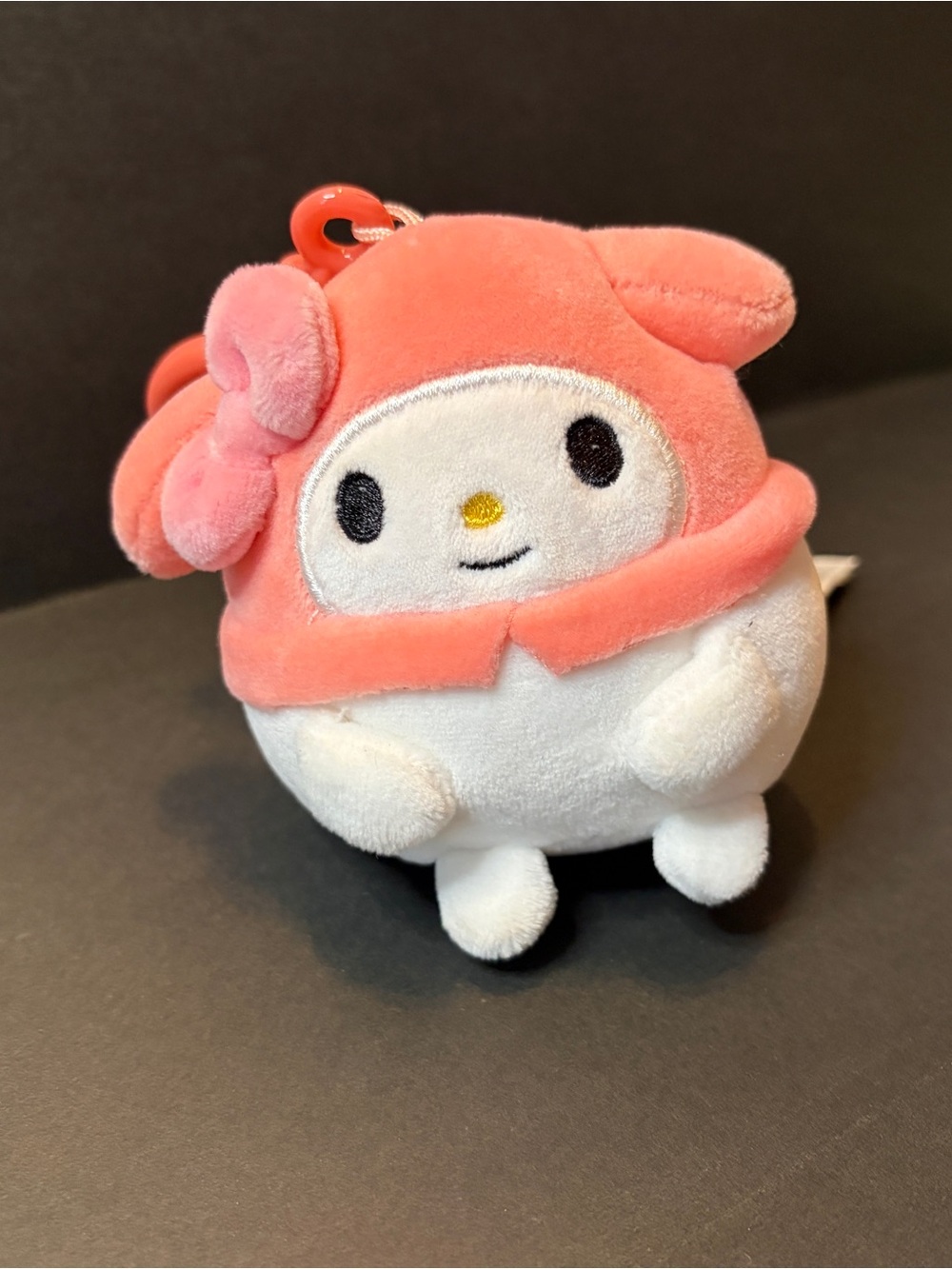 Miniso  Sanrio My Melody Round Plush Mascot Keychain Charm Pink